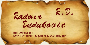 Radmir Duduković vizit kartica